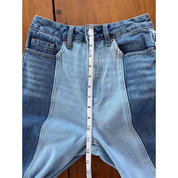 Pacsun Womens Jeans All Cotton 90's Boyfriend Size 24 Two Toned Straight Flaw - Picture 10 of 13